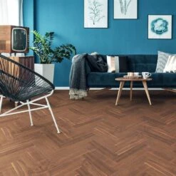 Liberty Floors American Black Walnut - Herringbone Parquet 14mm Engineered Real Wood Flooring (219505) -Best Flooring Store american black walnut herringbone parquet 14mm engineered real wood flooring 219505 p85876 207317 image