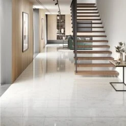 Liberty Floors Carrara Marble - Lustre Stone 8mm High Gloss Laminate Flooring (223773) -Best Flooring Store carrara marble lustre stone 8mm high gloss laminate flooring 223773 p90003 207838 image