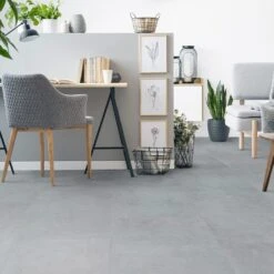 Liberty Floors Concrete Grey - Lustre 8mm High Gloss Laminate Flooring (217057)