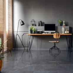 Best Flooring Store 33 Liberty Floors Grey Marble - Lustre Plaza 8mm High Gloss Laminate Flooring (222936)