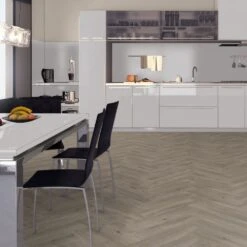Liberty Floors Grey Oak - Herringbone SPC 5.5mm Rigid Core Vinyl Flooring (219442) -Best Flooring Store grey oak herringbone spc 5 5mm rigid core vinyl flooring 219442 p85858 208718 image