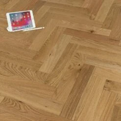 Liberty Floors Natural Oak Smoked - Herringbone Parquet 14mm Engineered Real Wood Flooring (219385) -Best Flooring Store natural oak smoked herringbone parquet 14mm engineered real wood flooring 219385 p85833 201390 image