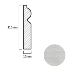 Leader Off-White Torus Laminate Skirting Board (2.4m) 11 Leader Off-White Torus Laminate Skirting Board (2.4m) -Best Flooring Store off white torus laminate skirting board 2 4m p84918 191860 image