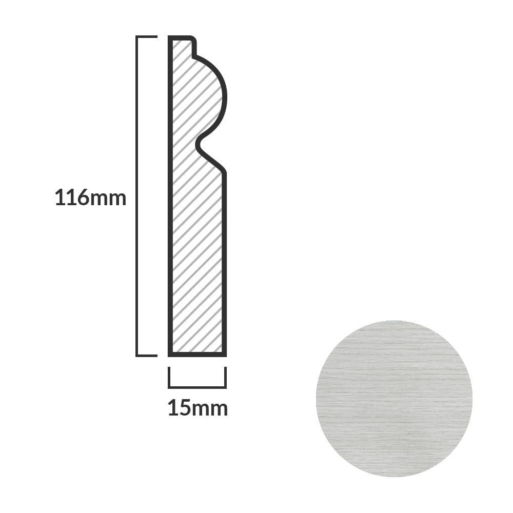 Leader Off-White Torus Laminate Skirting Board (2.4m) 7 Leader Off-White Torus Laminate Skirting Board (2.4m) - Image 5