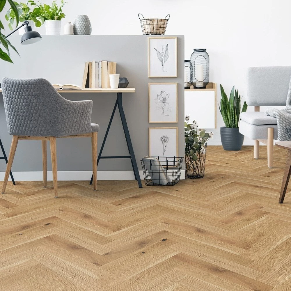 Liberty Floors Toffee Oak - Manor Herringbone Parquet 14mm Engineered Real Wood Flooring (249868) 7 Liberty Floors Toffee Oak - Manor Herringbone Parquet 14mm Engineered Real Wood Flooring (249868) - Image 5