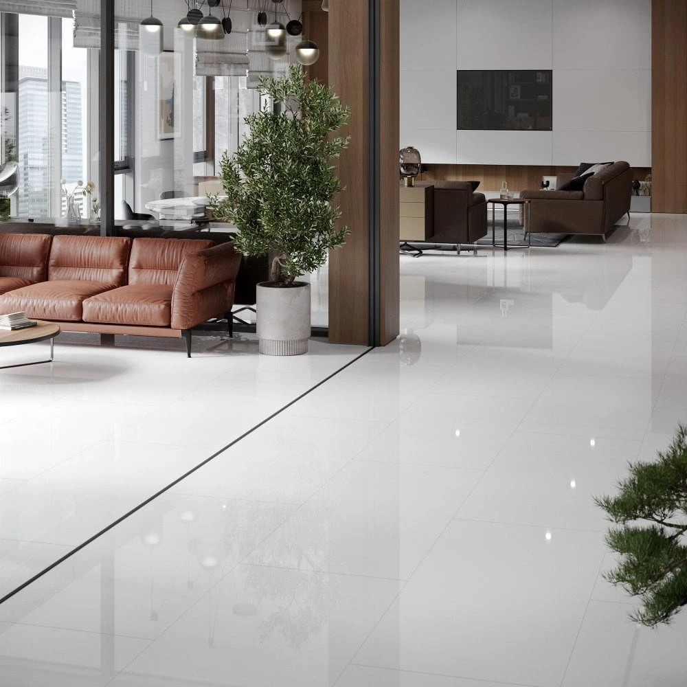 Liberty Floors White - Lustre Stone 8mm High Gloss Laminate Flooring (223770) 5 Liberty Floors White - Lustre Stone 8mm High Gloss Laminate Flooring (223770) - Image 3