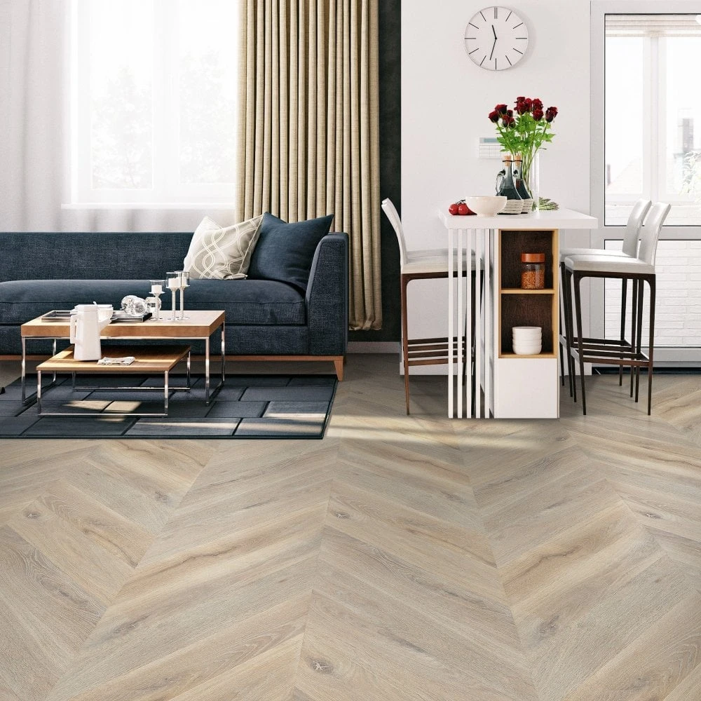 Liberty Floors White Oak Smoked - Chevron 15mm Engineered Real Wood Flooring (324685) 3 Liberty Floors White Oak Smoked - Chevron 15mm Engineered Real Wood Flooring (324685)