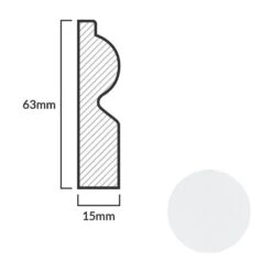 Leader White Torus Laminate Skirting Board (2.4m) 14 Leader White Torus Laminate Skirting Board (2.4m) -Best Flooring Store white torus laminate skirting board 2 4m p84888 191791 image