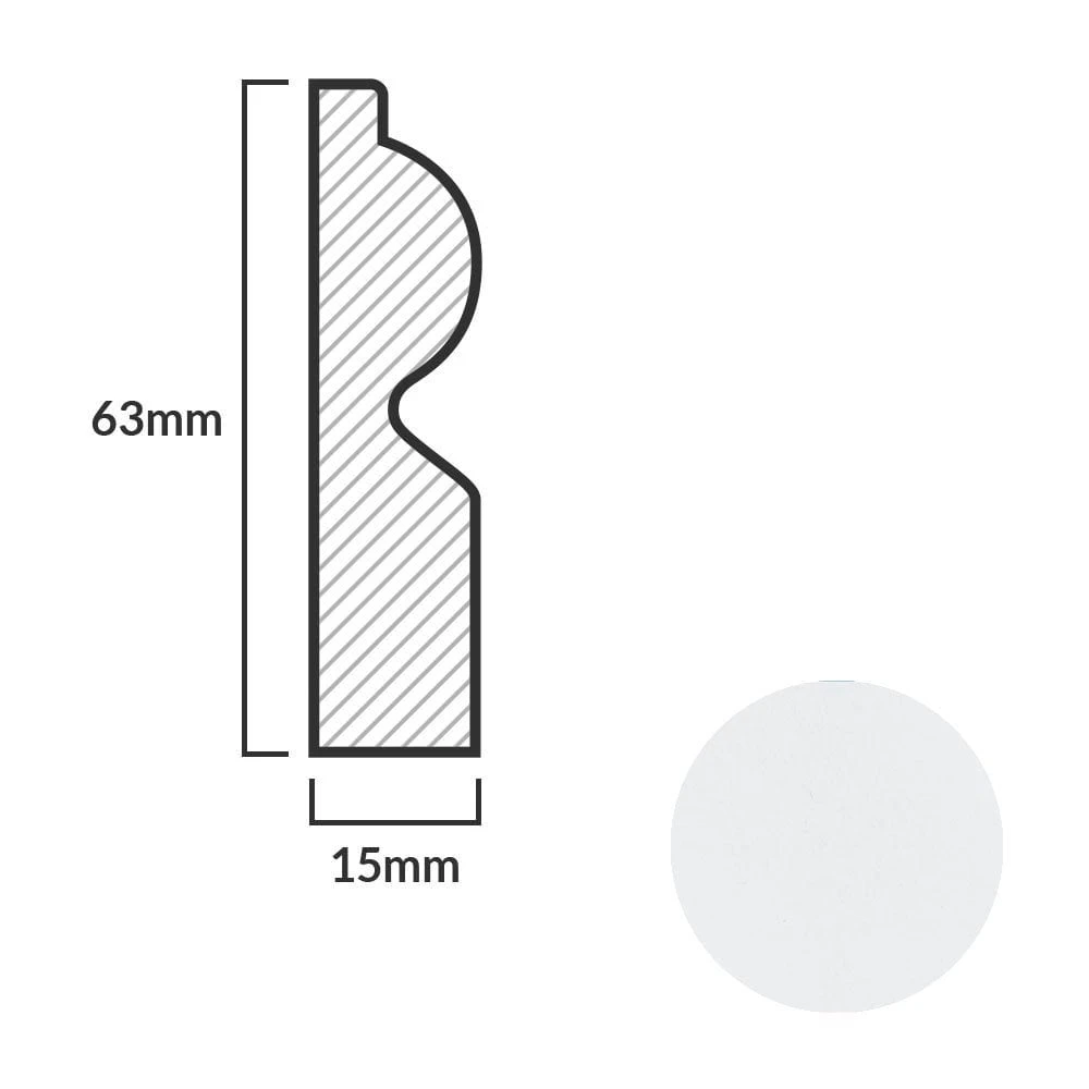 Leader White Torus Laminate Skirting Board (2.4m) 8 Leader White Torus Laminate Skirting Board (2.4m) - Image 6