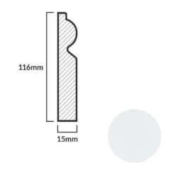 Leader White Torus Laminate Skirting Board (2.4m) 15 Leader White Torus Laminate Skirting Board (2.4m) -Best Flooring Store white torus laminate skirting board 2 4m p84888 191792 image