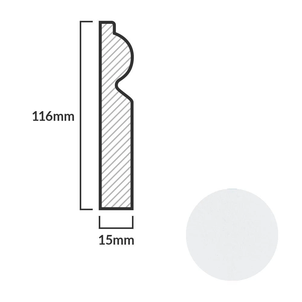 Leader White Torus Laminate Skirting Board (2.4m) 9 Leader White Torus Laminate Skirting Board (2.4m) - Image 7